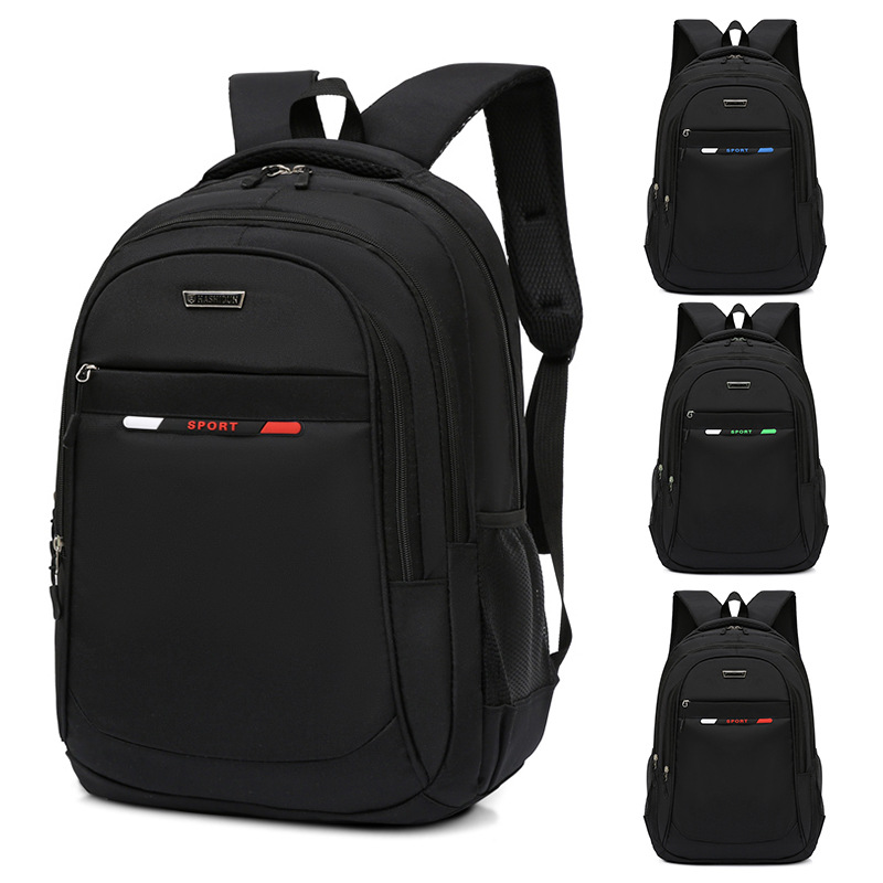 跨境时尚新款商务通勤双肩包15.6寸大号简约黑色电脑背包中大学生