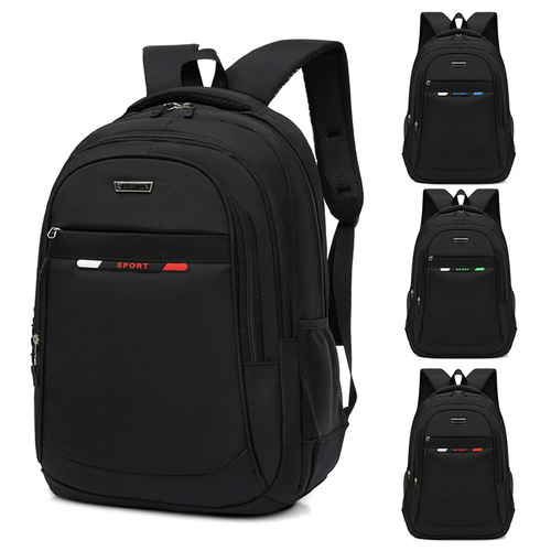 Fashion new business commuter backpack 15.6 inch large simple black computer backpack middle school student school bag