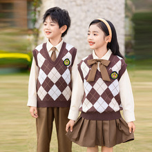 小学生校服套装春秋儿童班服英伦学院风秋季幼儿园园服老师三件套