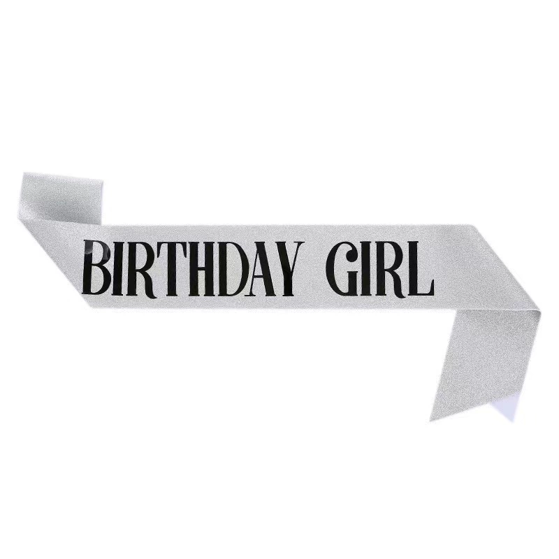 Набор короны и ленты на день рождения, ободок с тиарой и лента «Birthday Girl», размер 9,5×78 см