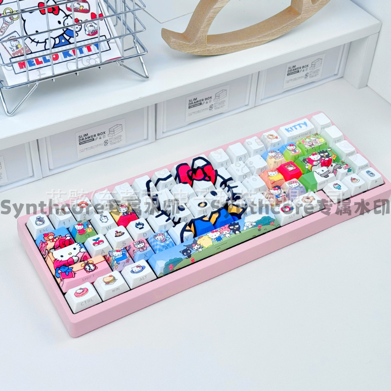 HelloKitty130 キー (箱入り) キーキャップ オリジナル PBT 昇華カスタマイズ キーキャップ 5 面昇華|undefined