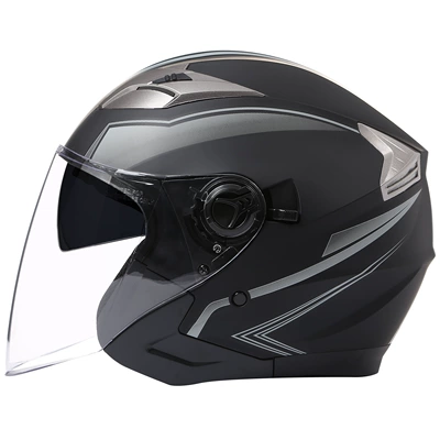 Motosiklet kaskı (dəbilqə) — Cross-Border Sales, 3/4 Helmets, Half - gray-lines-m57-58