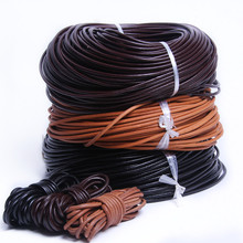 牛皮绳圆皮绳真皮原本色头层皮彩色皮绳无弹力饰品皮绳厂家批发