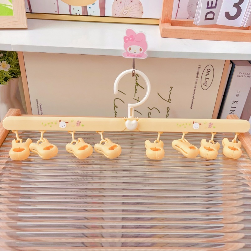 可爱折叠衣架学生宿舍家用晾衣架夹子袜子内衣内裤晾晒夹旅行衣架|undefined