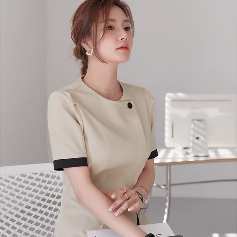 High-end Front Desk Beauty Salon Female Hotel Management Stewardess Professional Suit Goddess Temperament Fan Uniform Suit