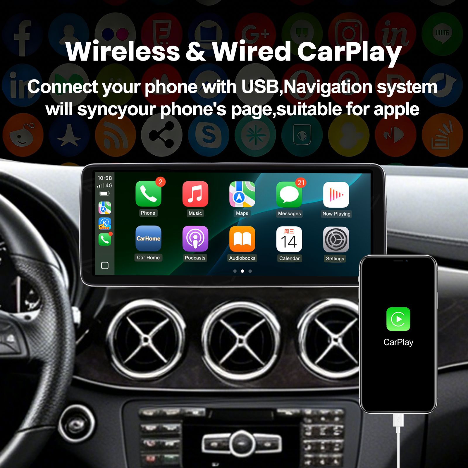 Suitable for Mercedes B-Class 2011-2012 Models, the Linux Screen Replacement Device Is Compatible with Ntg4.0 System Bba