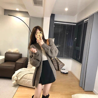 chic早秋装新款小香风高级针织开衫慵懒风休闲毛衣外套女春秋外搭
