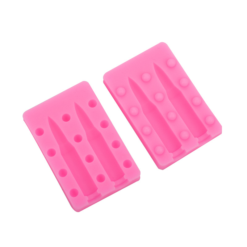 Pistola metralleta ametralladora tamaño bala de silicona molde juego tema pastel chocolate fondant Decoración