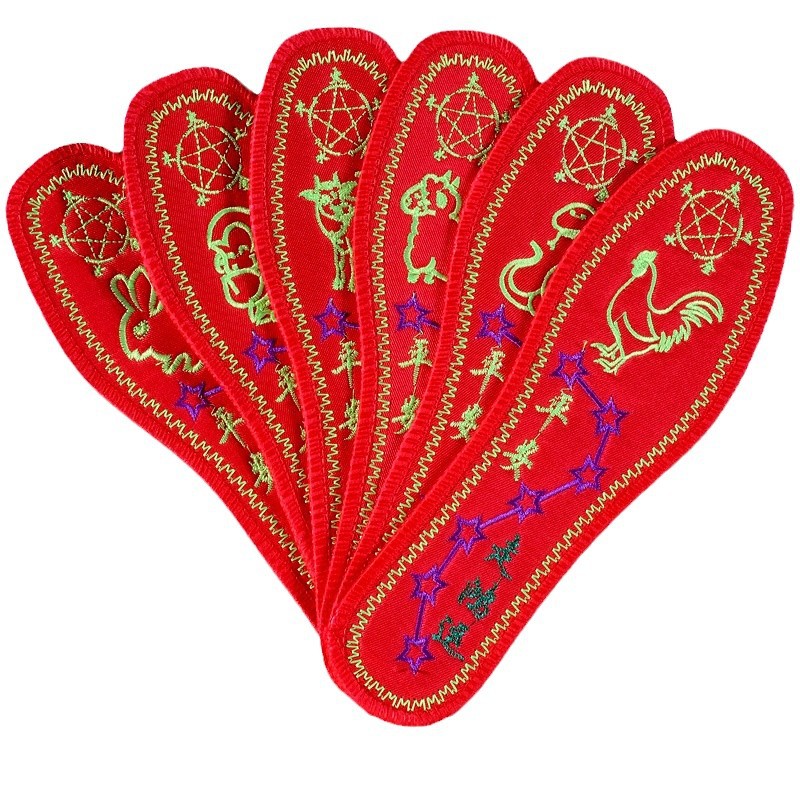 Plantillas con punto de cruz, nuevo diseño rojo para el año de nacimiento, plantillas festivas del zodiaco, plantillas bordadas, plantillas deportivas absorbentes del sudor y transpirables.