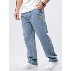 跨境Men's Regular Fit Jeans Casual Comfy Denim Trousers for