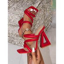 Y 32995 Retro Chunky Heel Sandals ��������Ь �羳����
