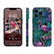 高级感小众菲林全包植物天鹅适用苹果15promax手机壳防摔ip13硬壳