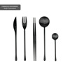 Black tableware stainless steel, dessert coffee chopsticks, wide color palette