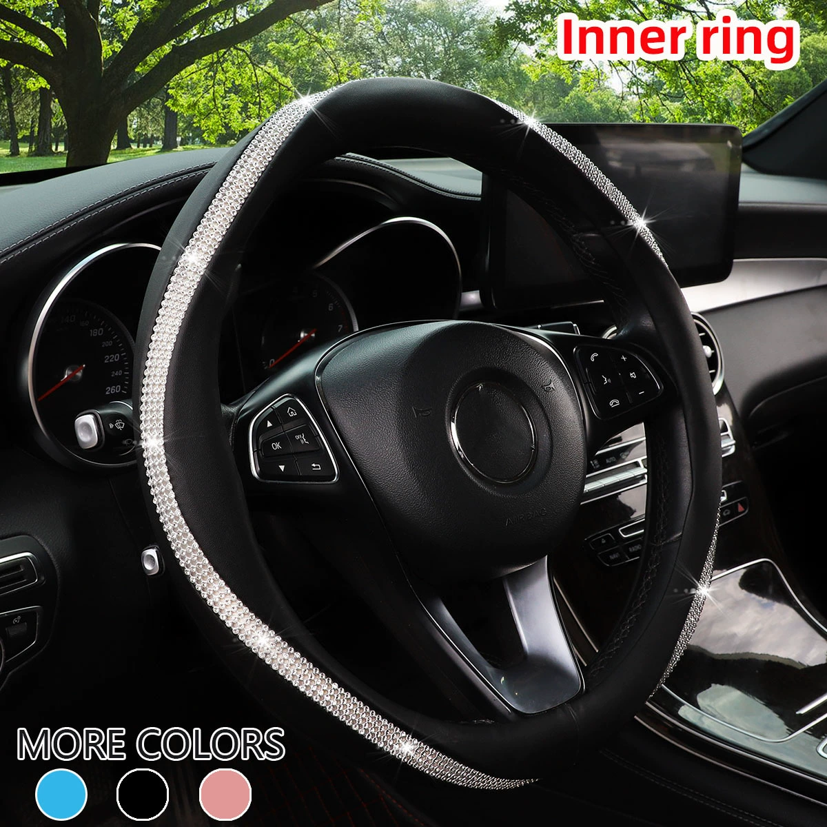 Кожаная сетка сверла блеск Blingbling новый автомобильный руль набор четыре сезона универсальный трансграничный электронной коммерции AliExpress