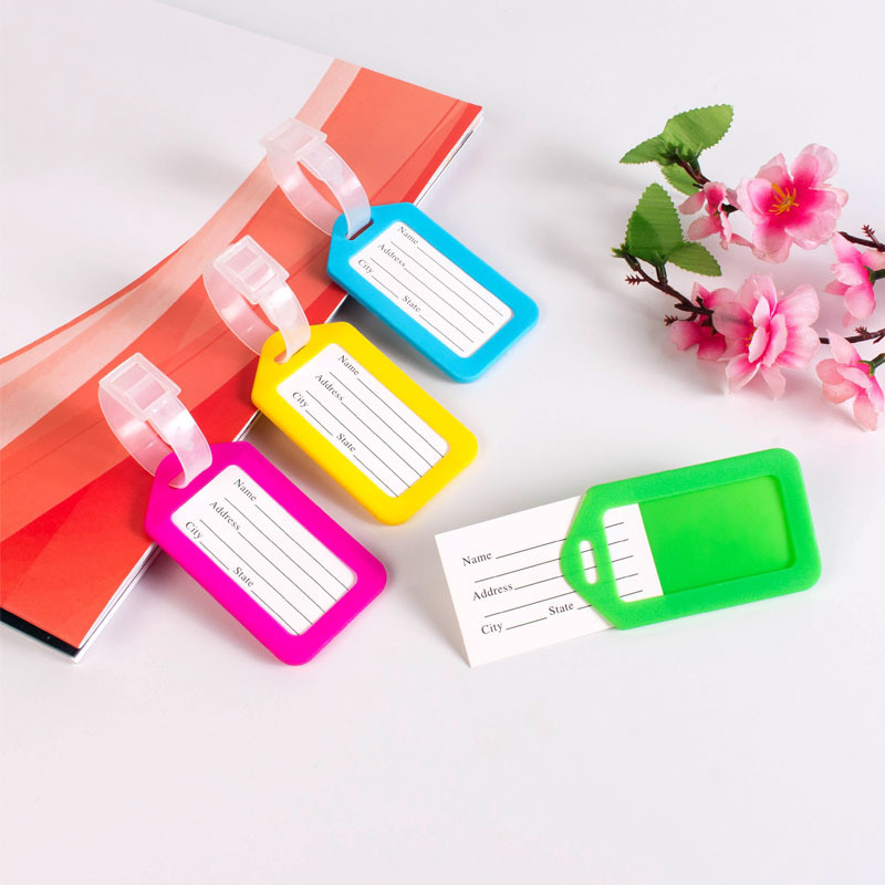 Plastic Travel Luggage Tag Suitcase Checked Aircraft Boarding Anti-Lost Identity Tag Pendant Travel Bag Name Sticker