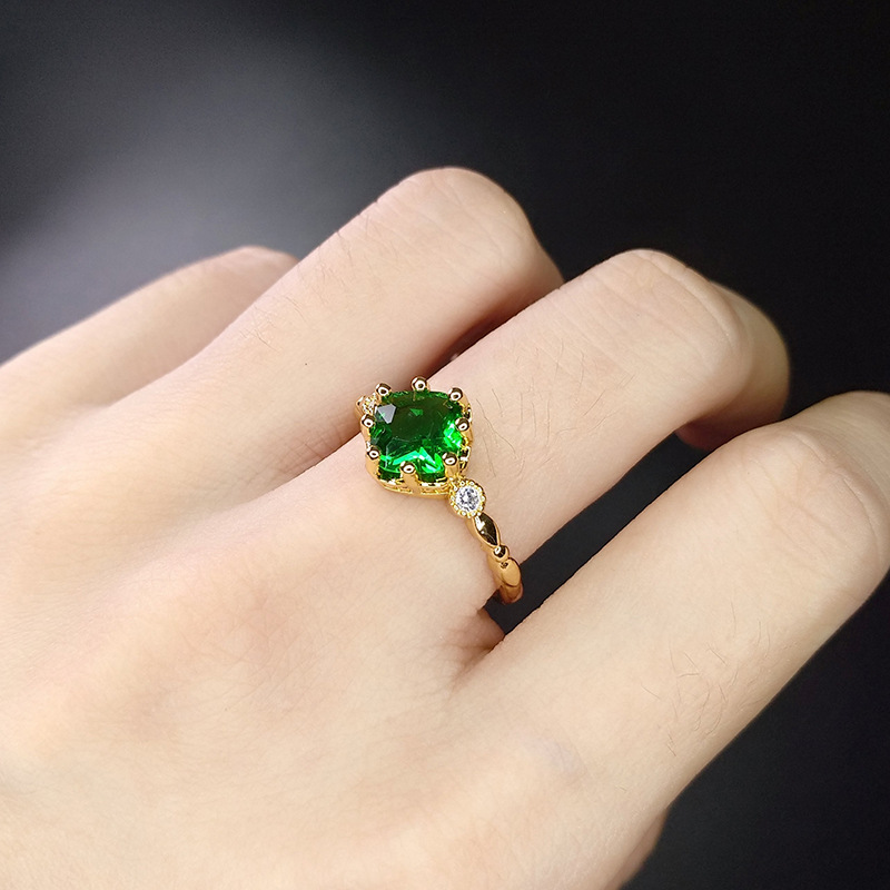 Fashion Square Copper Plating Zircon Open Ring 1 Piece