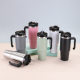 Amazon 30oz Handle Suction Cup 304 Stainless Steel Double Layer Vacuum Thermos Cup Car Cold Ice Cup