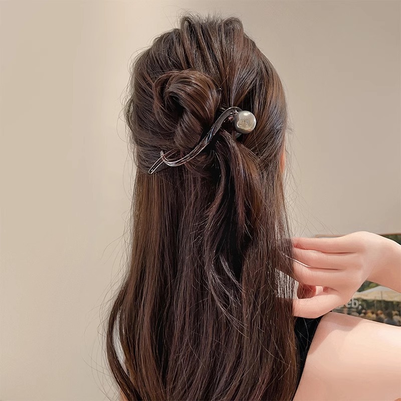 Perla francesa retro cabeza de clip de cabello mujer clip de cabello clip de cabello 2024 nuevo clip de cabello de torsión clip de cabello toque