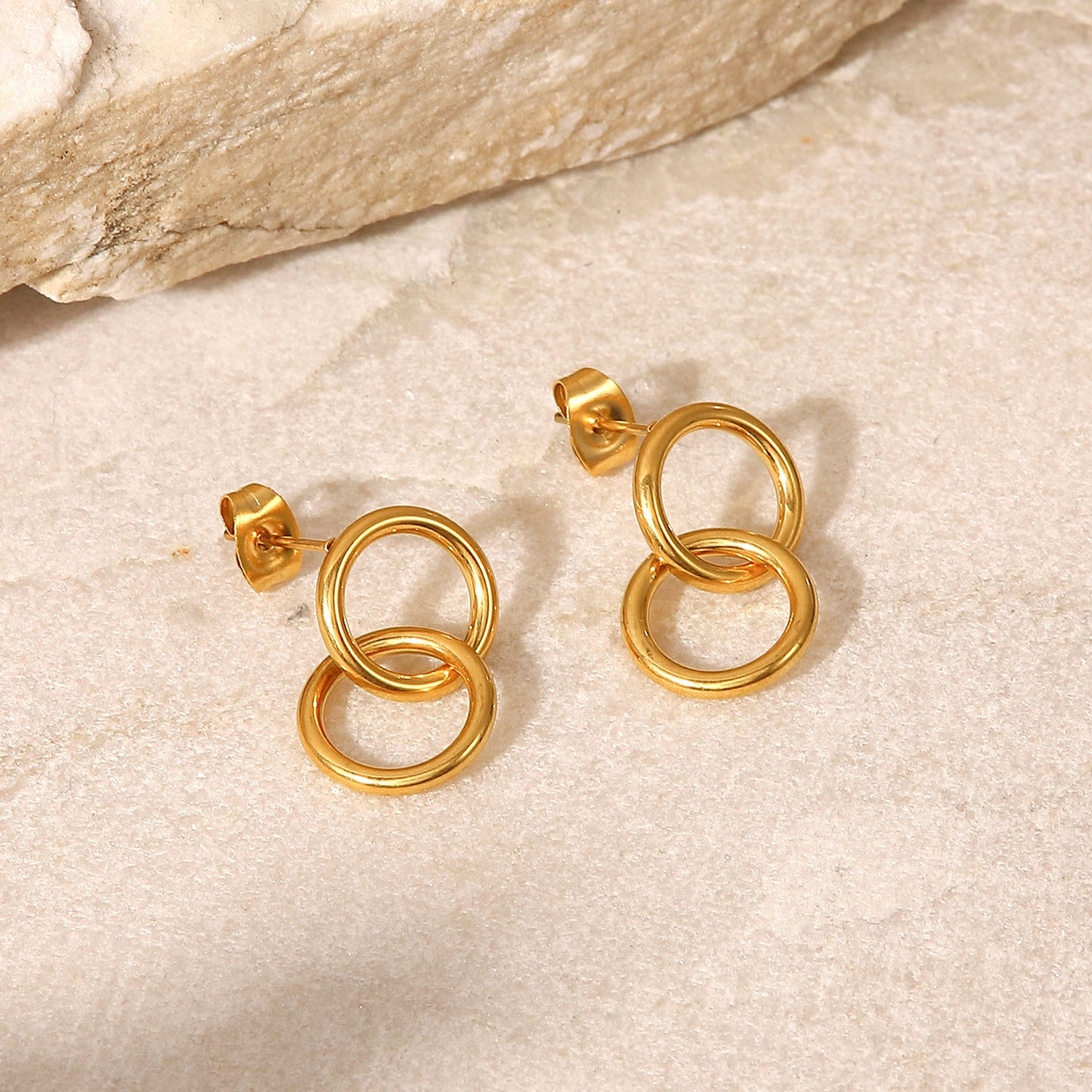 Fashion Geometric Plating Stainless Steel No Inlaid Gold Plated Earrings display picture 1