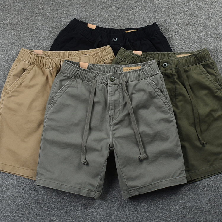 Summer 2025 Casual Shorts Men's Trendy Loose Four-quarter Pants Trendy Brand European, American and Japanese Sports Running Washed Five-point Pants
