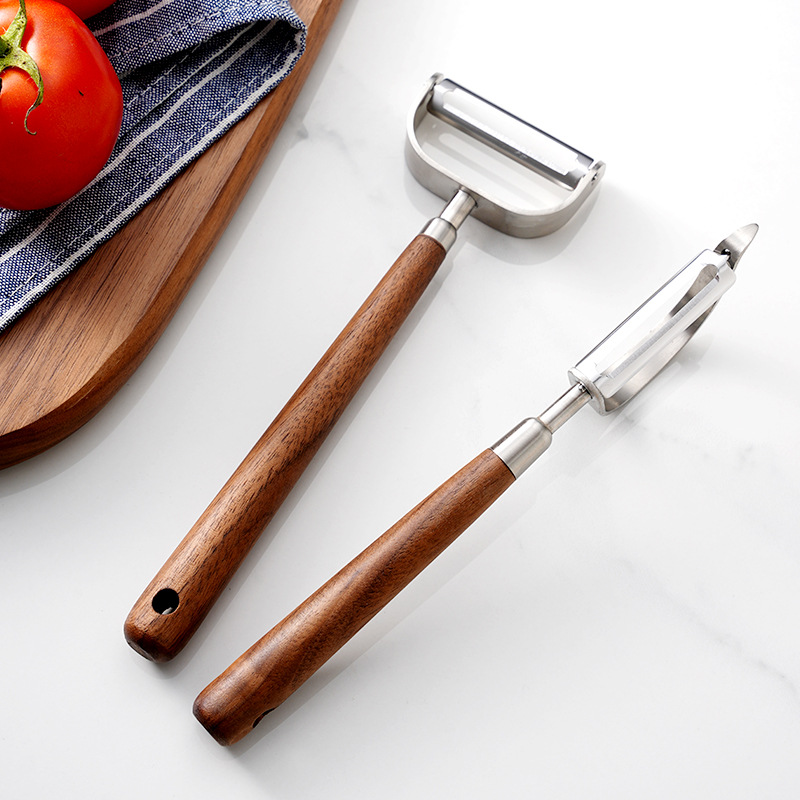 Walnut wood-handled melon planer 304 stainless steel scraper…