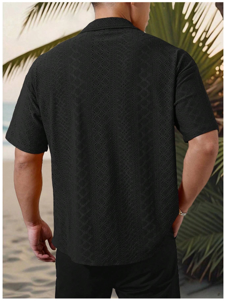 Men's Summer Casual Shirt Short Sleeve Lightweight Button Up Top_voghion.com