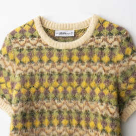 2025秋季新款女装  欧美风时尚百搭擦色效果提花针织衫 9874105棉