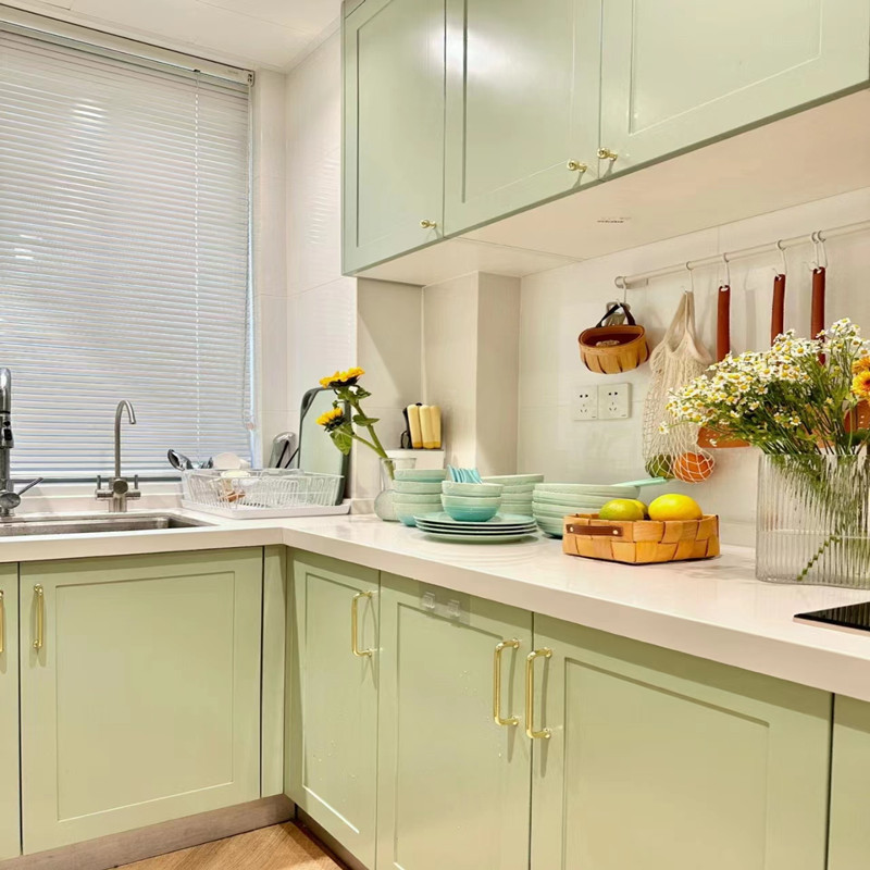 家用厨房灶台柜橱柜厨房整体橱柜可订经济型石英石不锈钢台面可订