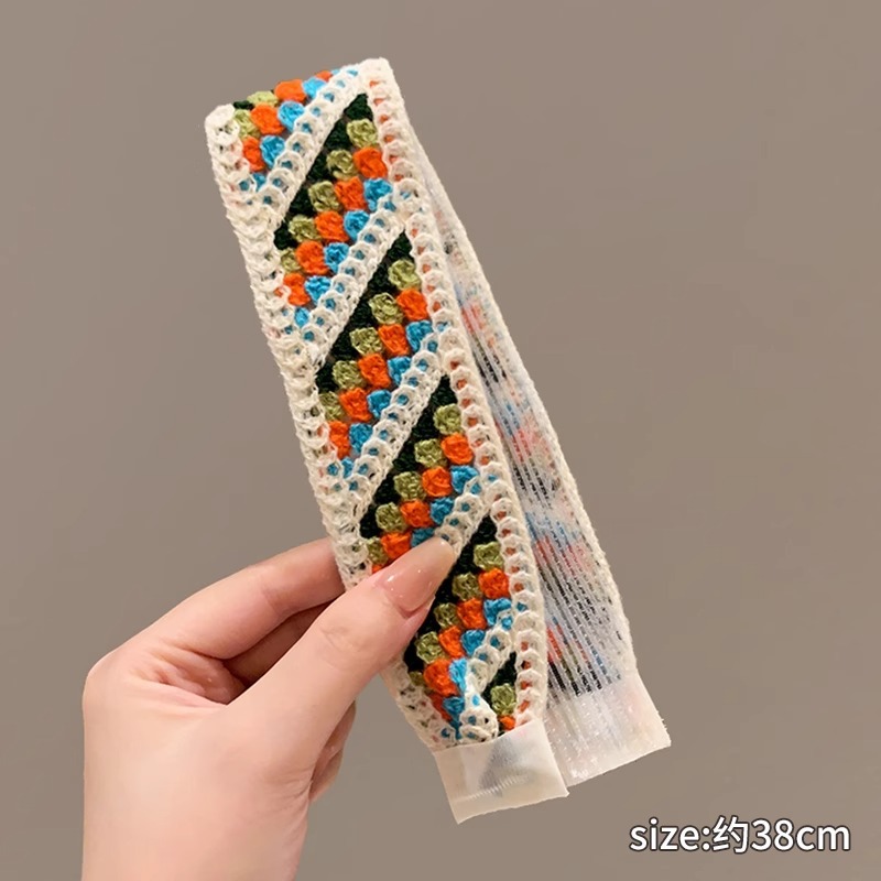 Retro francés velcro de punto para niños 2025 nuevo acabado de cabello de artefacto de la banda de cabello de niña dulce correa de cabello