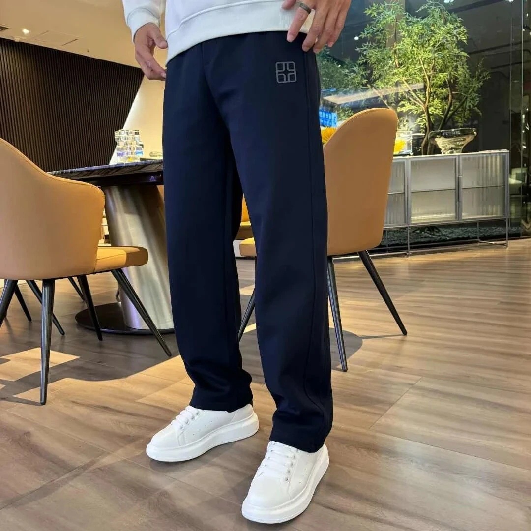 Nuevos pantalones rectos de lana transfronterizos de otoño y invierno tendencia de estilo de puerto cómodos perezosos calentamiento universal tendencia de pantalones casuales delgados
