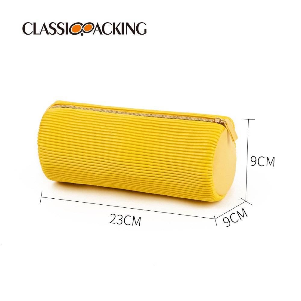 Bolsa de almacenamiento al por mayor de primavera 2025 Bolsa de almacenamiento de herramientas de belleza fresca pequeña japonesa Bolsa de cosméticos con diseño de Pu plisado
