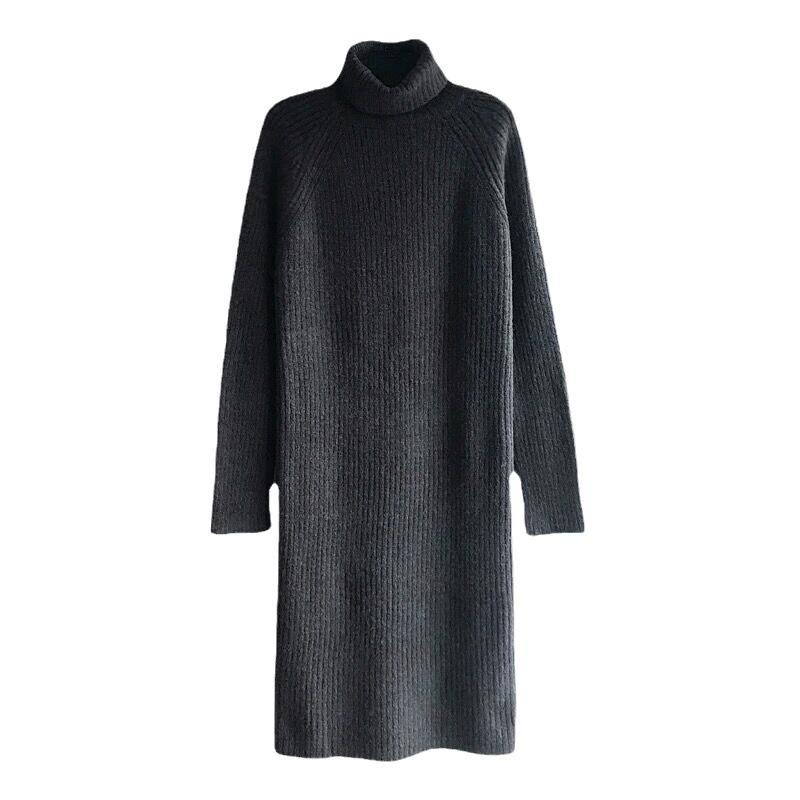 Loose dress, demi-season long knitted sweater, Korean style