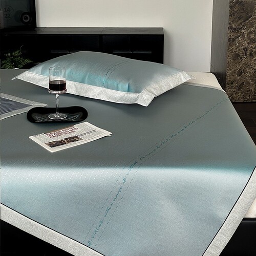 High-end Chinese herbal health-preserving ice silk mat three-piece set machine washable air-conditioned soft mat bed sheet ice silk mat summer foldable
