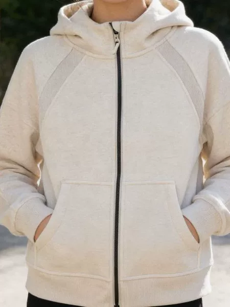 Lulu Original Label Scuba Full-Zip Hooded Sweatshirt Loose Fit Short Long-Sleeve Casual Sports Shirt Fleece-Lined Jacket