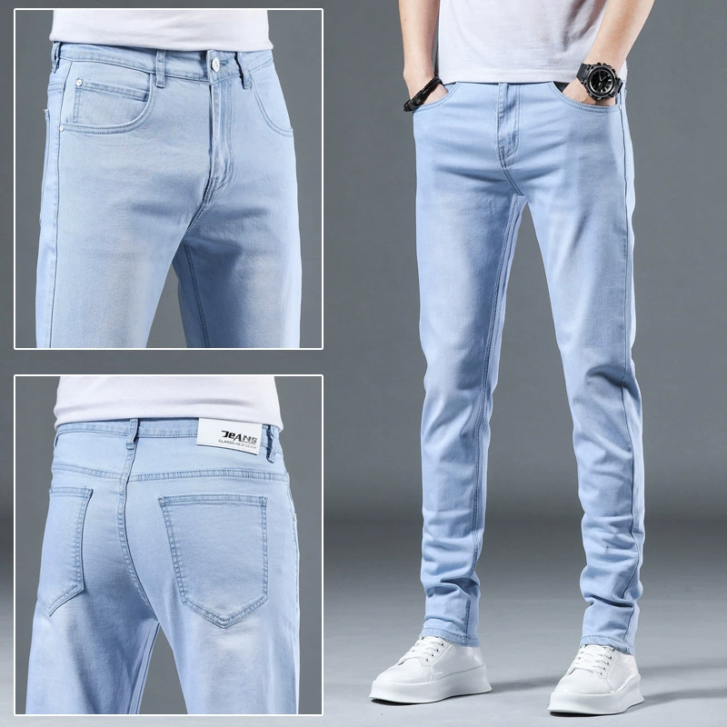 Весенние джинсы, эластичные трендовые брюки, со снежинками, slim fit