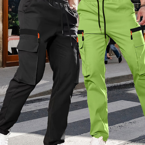 2025 New Amazon TM HYS Cross-border Men's American European Size Foreign Trade Exclusive Casual Pants Work Pants Wide