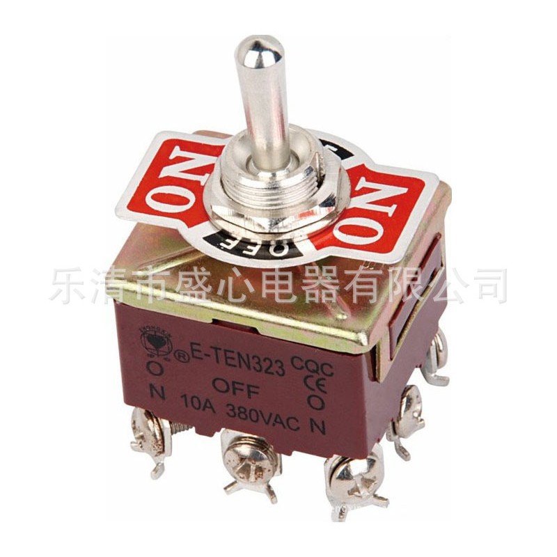 盛心高质自复位钮子开关E-TEN323 摇臂开关3档9脚 拨动开关