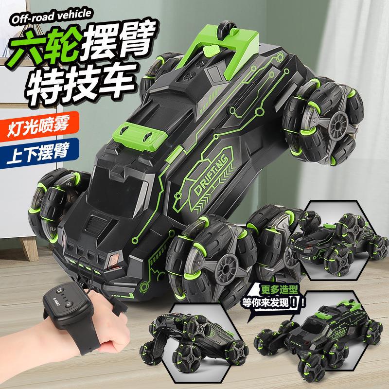 Cross-border new product six-wheel swinging arm special skill car with gesture sensing transformation remote control drifting spray climbing off-road car