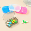 Small handheld transparent plastic storage box, container, wholesale, 2 cells