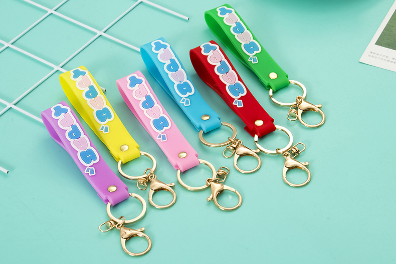 Cute Rainbow Leather Cord Hand Rope Key Chain Car Bag Key Chain Decorative Pendant display picture 10