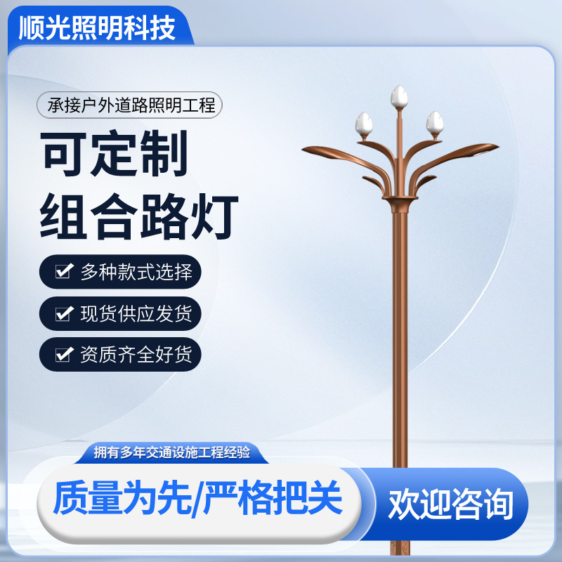 大型玉兰灯LED庭院景观灯户外照明市电路灯工程艺术高杆灯中华灯