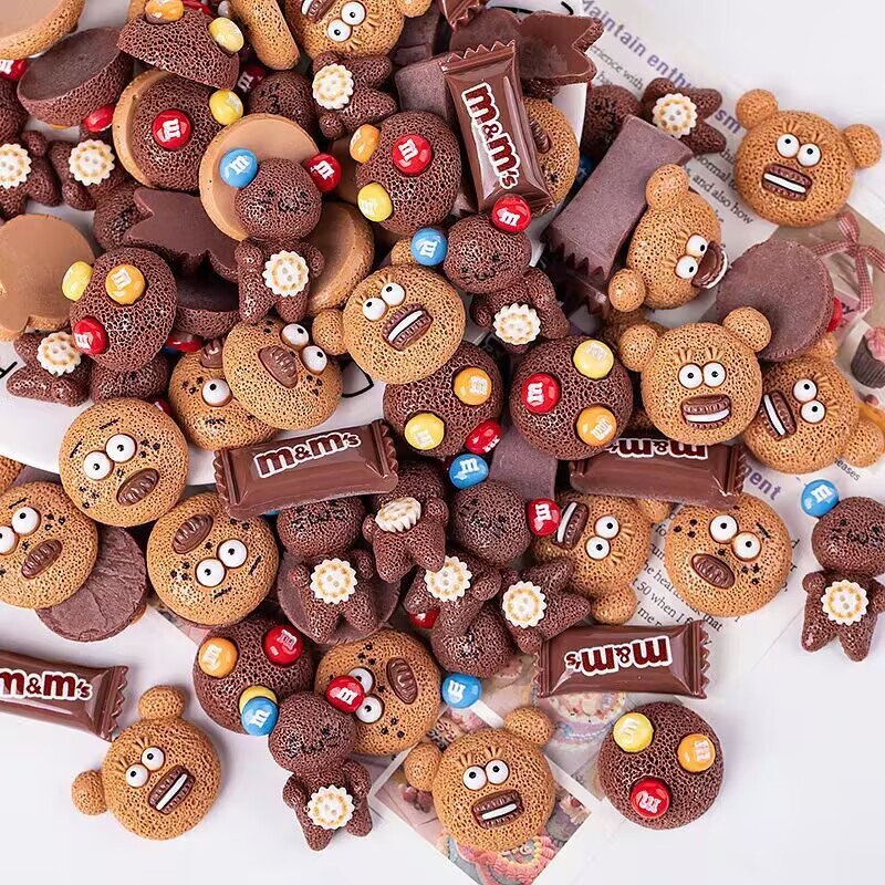 食品玩具 m-bean チョコレートクッキー樹脂 diy クリーム接着剤ヘアピン携帯電話ケース水カップ下駄冷蔵庫マグネット素材|undefined