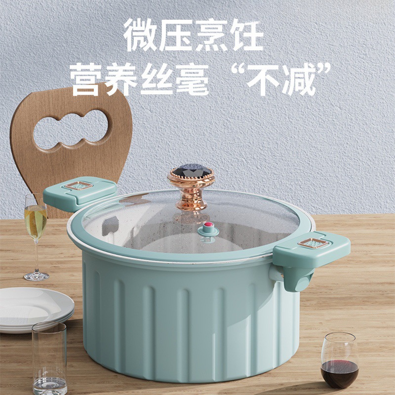 Nuevo romano vacaciones micro presión olla de sopa de esmalte olla Antiadherente al vacío olla multi-funcional olla de estofado olla de presión micro olla de doble oído estofado olla