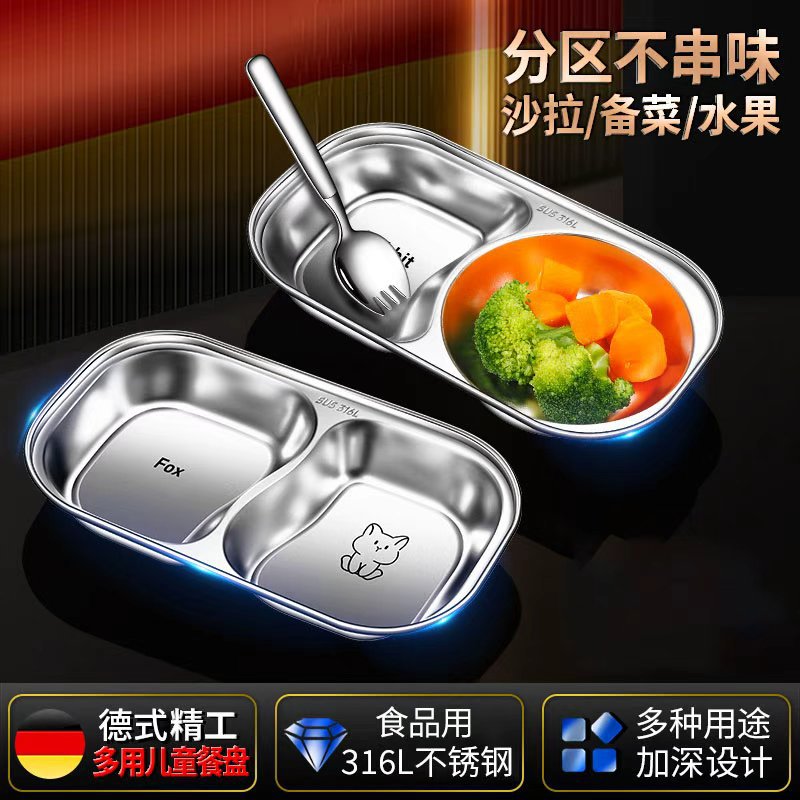 School children's dinner plate stainless steel for kindergarten for…