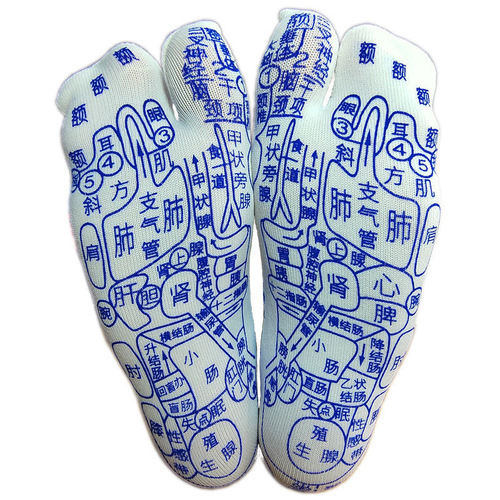 Professional foot massage precise acupressure meridian socks health care foot bottom human reflexology illustration men and women massage socks unblock