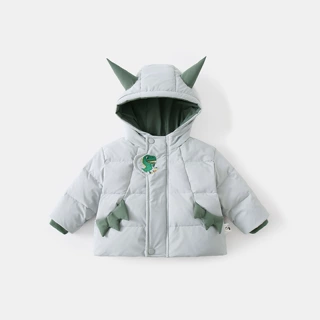 儿童洋气秋冬季卡通恐龙羽绒服新款小宝可爱长袖冬季外出保暖外套