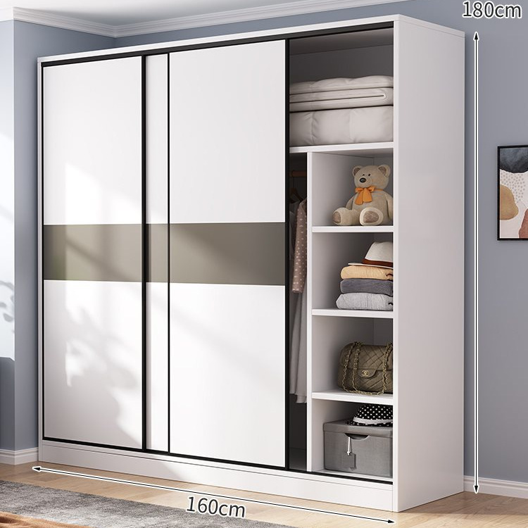 3도어 [문라이트화이트] 길이 160cm 옷장 업그레이드 및 두꺼워짐