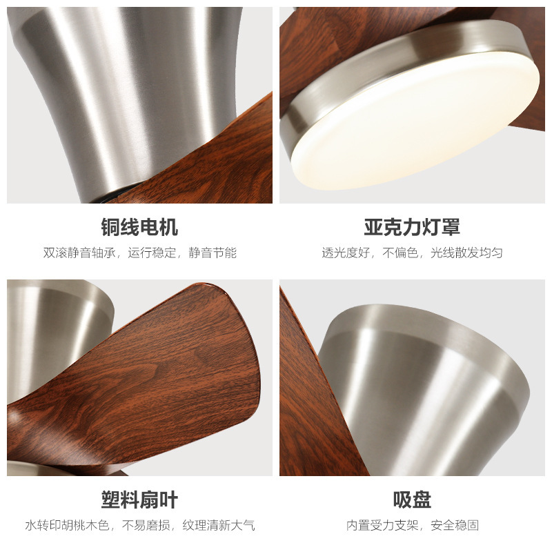 全光谱客厅中古风扇灯吸顶吊扇灯新款餐厅灯风扇一体吊扇中山灯具|undefined