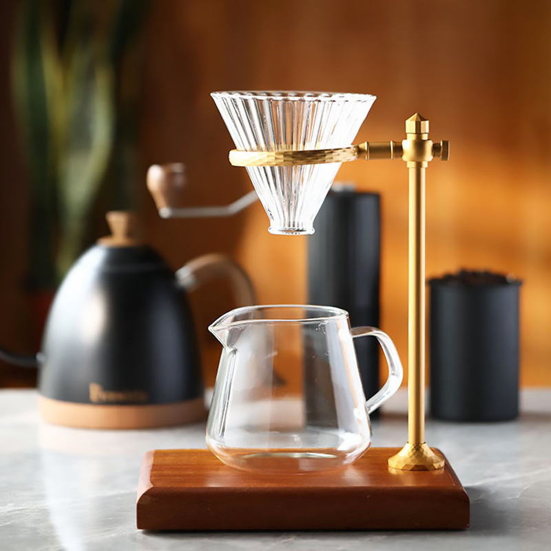 Coffee Solid Wood Aluminum Alloy Hand Brewing Rack Drip Filter Tea Rack Filter Cup Adjustable Factory Direct Sales Wholesale Coffee Solid Wood Aluminum Alloy Hand Brewing Rack Drip Filter Tea Rack Filter Cup Adjustable Factory Direct Sales Wholesale