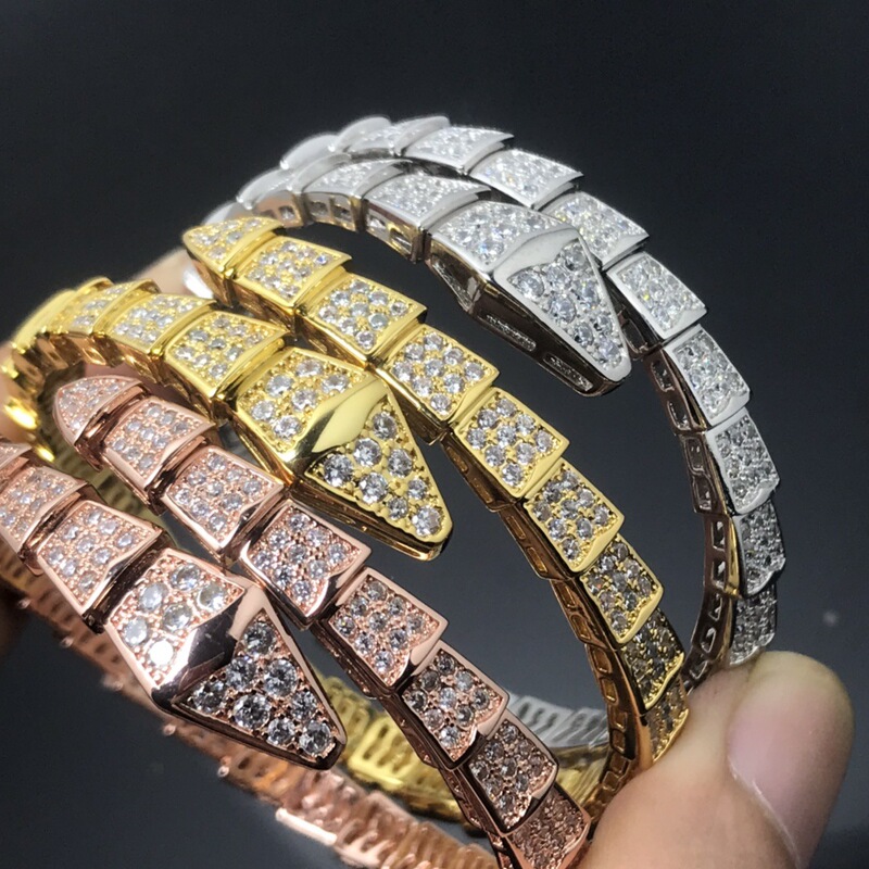 Baojia Ling Snake Bracelet Snake Bone Spring Bracelet with Full Diamond Inlay Animal Jewelry Direct from Manufacturer Year of the Snake Sparkling Diamond Snake Shape